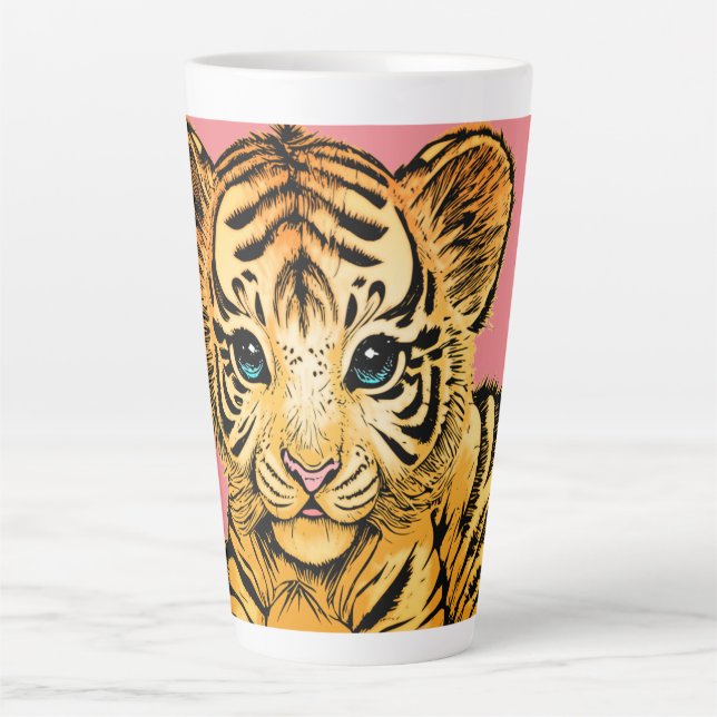 TAZA DE CAFÉ LATTE PEQUEÑO TIGRE (Anverso)