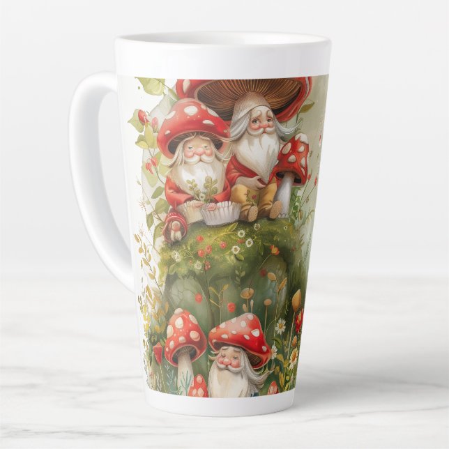 Taza De Café Latte Pequeños gnomos y toadstools arte digital (Ángulo izquierdo)