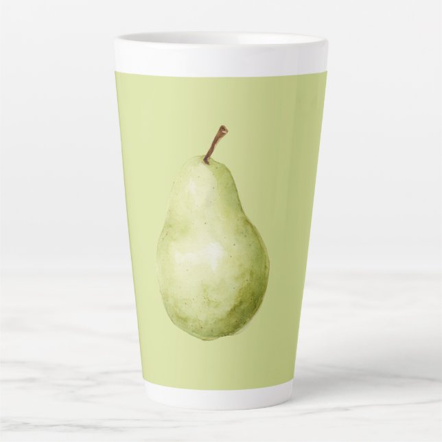 Taza De Café Latte Pera Fruta Verde (Anverso)