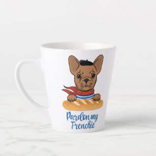 Taza De Café Latte Perdonen mi francés - Divertido Bulldog francés
