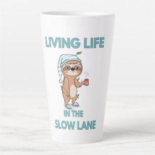 Taza De Café Latte perezoso divertido lindo