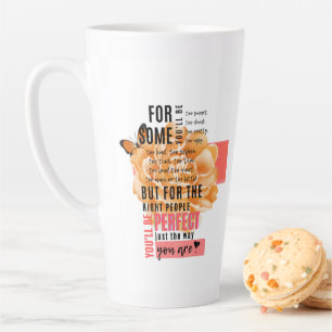 Taza De Café Latte Perfecto como se ilustra la cita