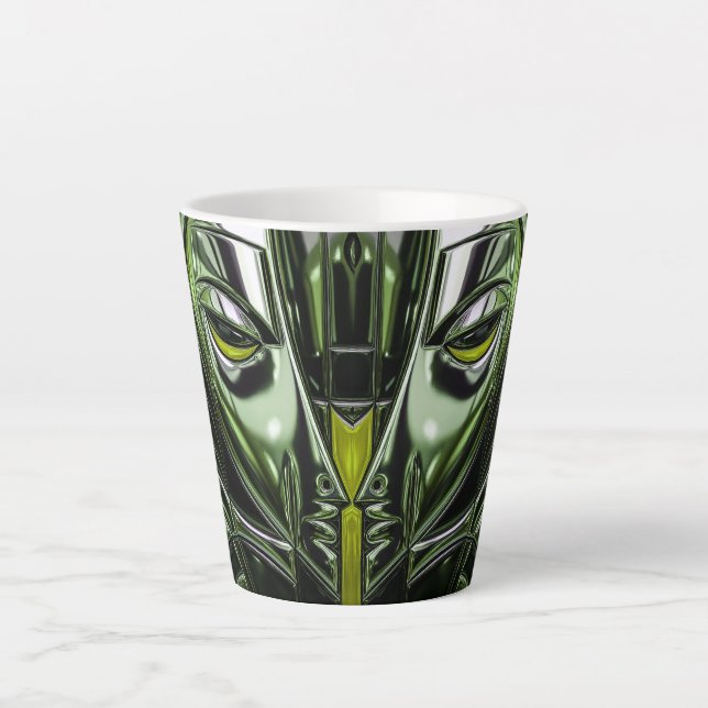 Taza De Café Latte Perfil de acero verde (Anverso)