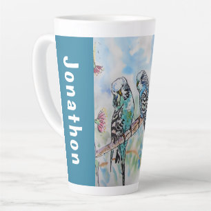 Taza De Café Latte Pericos Budgie Loros Maridos Nombre De Hombres