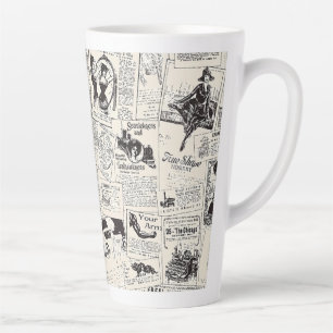 Taza De Café Latte Periódico Vintage