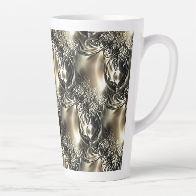 Taza De Café Latte Perlas doradas (Derecha)