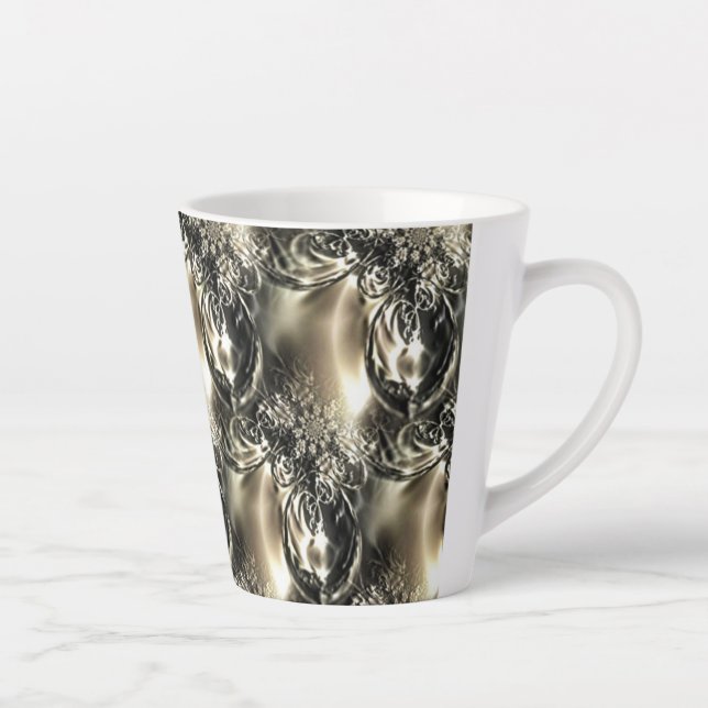 Taza De Café Latte Perlas doradas (Derecha)