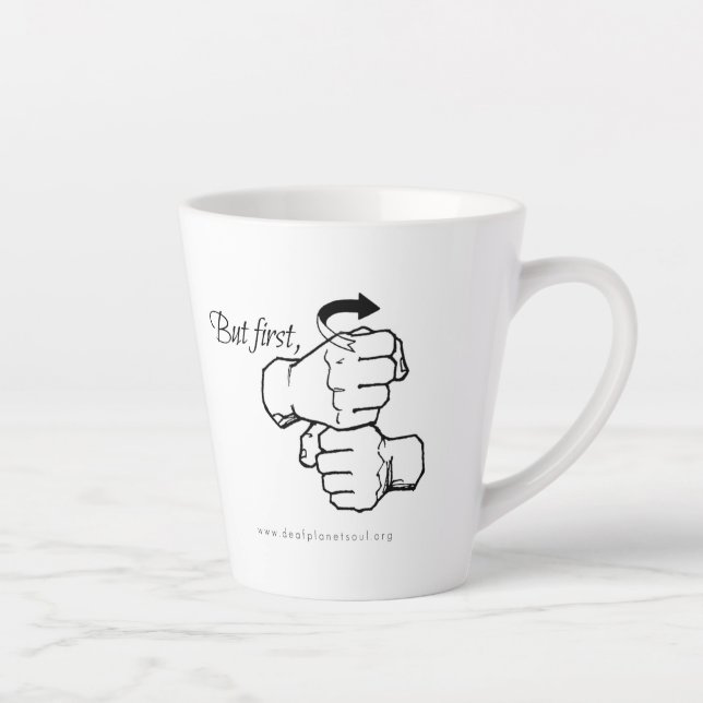 Taza De Café Latte Pero el primer café Latte Mug (Derecha)