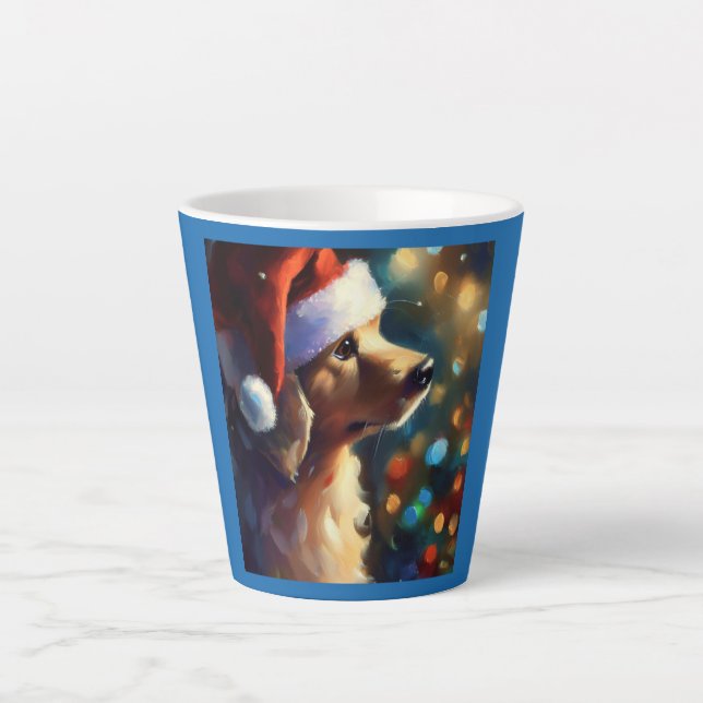 Taza De Café Latte Perro 3 navidades (Anverso)