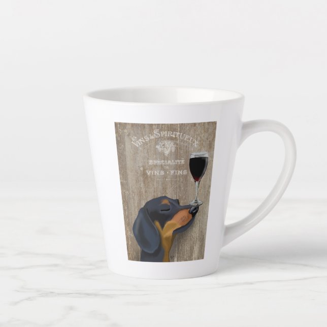 Taza De Café Latte Perro Au Vin Dachshund (Derecha)