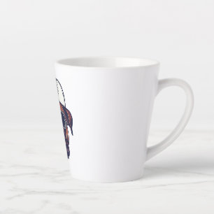 Taza De Café Latte Perro Boxer Con Azul Rojo Blanco
