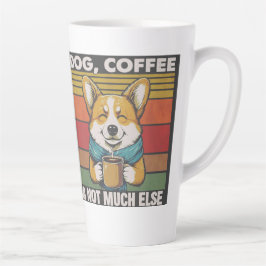 Taza De Café Latte Perro, café y no muchos más perros y amantes del c
