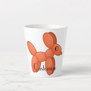 Taza De Café Latte Perro con globo cúbico Thunder_Cove