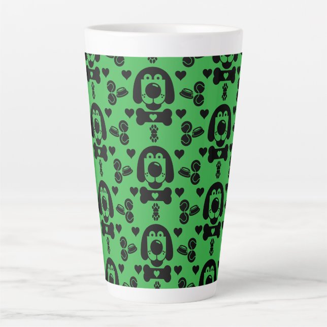Taza De Café Latte Perro con motivos (Anverso)