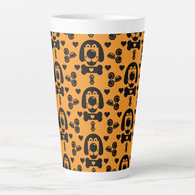 Taza De Café Latte Perro con motivos (Anverso)