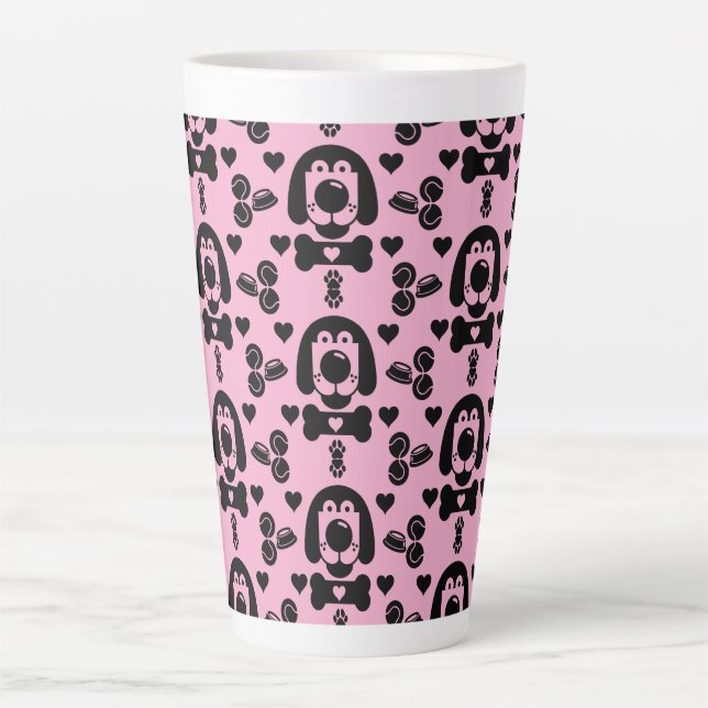 Taza De Café Latte Perro con motivos (Anverso)