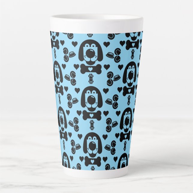 Taza De Café Latte Perro con motivos (Anverso)