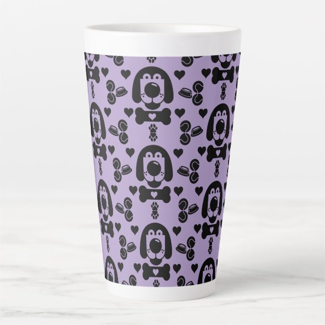 Taza De Café Latte Perro con motivos (Anverso)