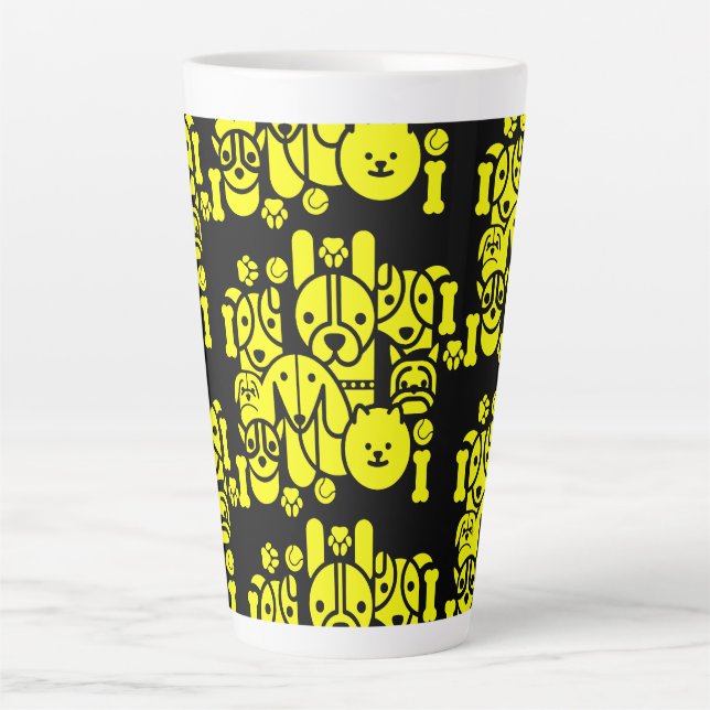 Taza De Café Latte Perro con motivos (Anverso)