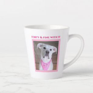 Taza De Café Latte Perro de confianza con ojos de alma 40 rosa