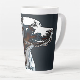 Taza De Café Latte Perro de Cromo Brillante