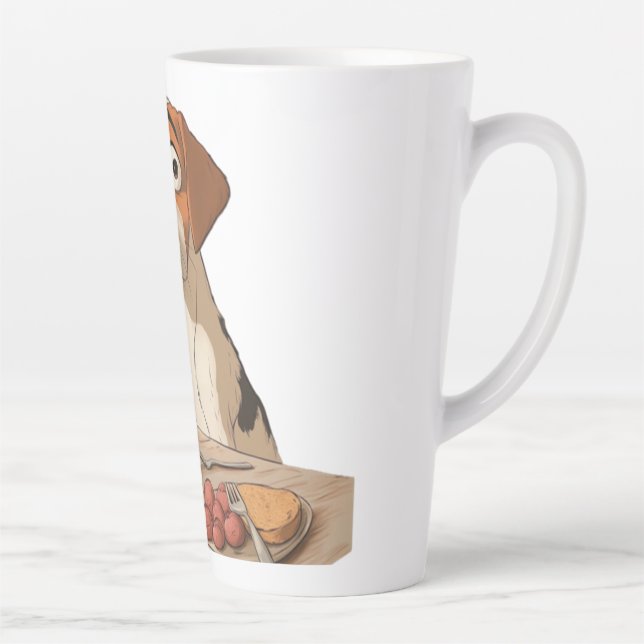 Taza De Café Latte Perro de desayuno (Derecha)