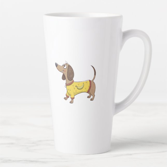 Taza De Café Latte Perro de dibujos animados (Derecha)