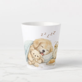 Taza De Café Latte perro durmiendo