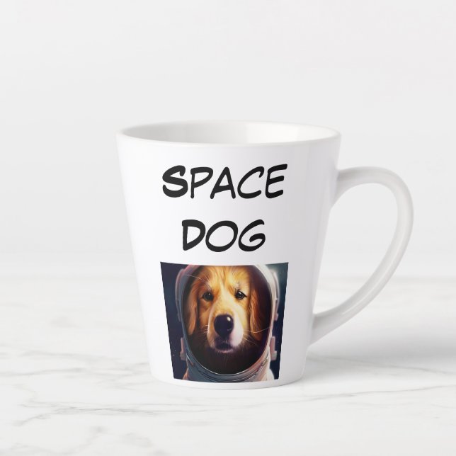 Taza De Café Latte Perro espacial Latte Mug (Derecha)