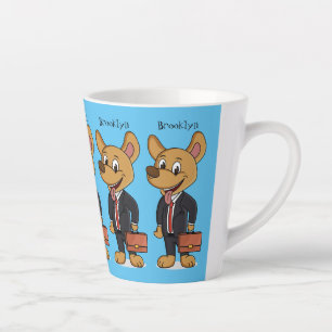 Taza De Café Latte Perro gracioso usando traje de negocios personaliz