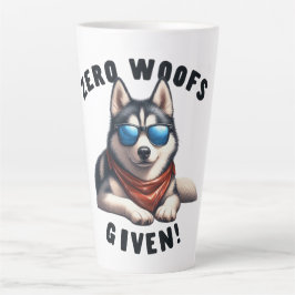 Taza De Café Latte Perro Husky Genial Zero Ladra Dado 