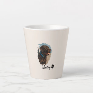 Taza De Café Latte Perro Labrador de chocolate lindo - Bailey Regal