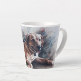 Taza De Café Latte Perro recuperador de Labrador amarillo tumbado