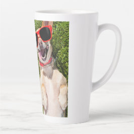 Taza De Café Latte Perro riéndose 50 cumpleaños  