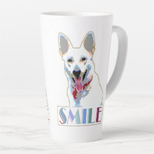 Taza De Café Latte Perro sonriente alegre diversión motivacional aleg
