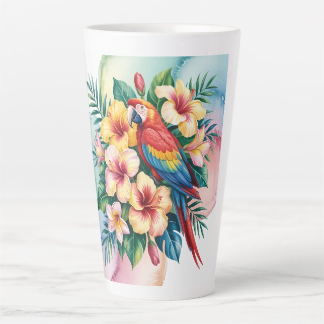 Taza De Café Latte Perroquet exotique (Anverso)