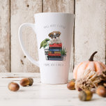 Taza De Café Latte Perros, libros y café | Ilustracion acuarela<br><div class="desc">Personalizado con tu nombre en la parte posterior. Ilustraciones de color acuático a mano. ¡Estos hacen grandes regalos! ¡Cosa unos cuantos idiotas adentro y haz el día de alguien! Agregue la redacción de su personalizado a este diseño utilizando los cuadros "Editar esta plantilla de diseño" situados en la parte derecha...</div>
