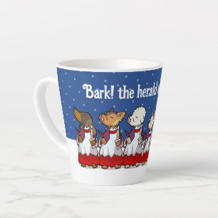 Taza De Café Latte Perros Pug Pomerania Divertidos Cantando Villancic