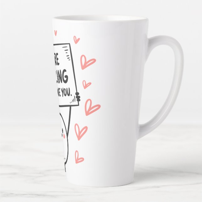 Taza De Café Latte personaje con cara sonriente (Derecha)