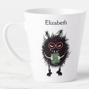Taza De Café Latte Personaje malvado amante de los libros - Nombre de
