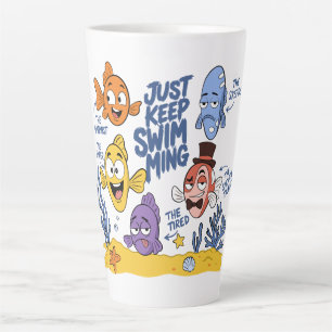 Taza De Café Latte Personajes de Peces Divertidos