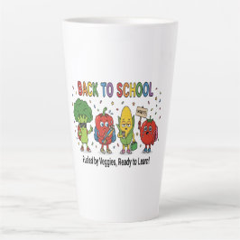 Taza De Café Latte Personajes de Verduras Divertidos para el Regreso 