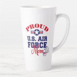 Taza De Café Latte Personalice Dog Tag US Air Force Mom