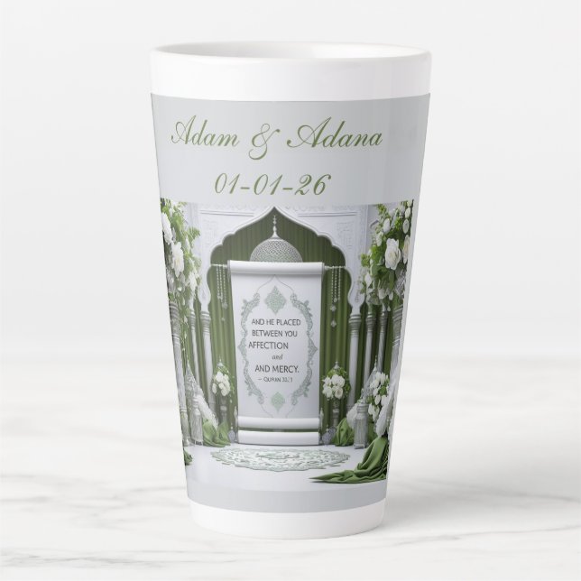 Taza De Café Latte Personalised Islamic Wedding (Anverso)
