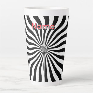 Taza De Café Latte Personaliza Geo Blanco Negro