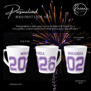 Taza De Café Latte Personalizable 2026 Impresión negrita Cerámica Lat