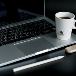 Taza De Café Latte Personalizable azul iris estofado de concha de caf