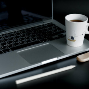 Taza De Café Latte Personalizable azul iris estofado de concha de caf