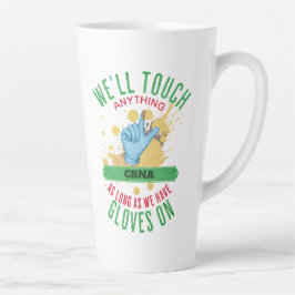 Taza De Café Latte Personalizable de guantes divertidos (trabajo médi