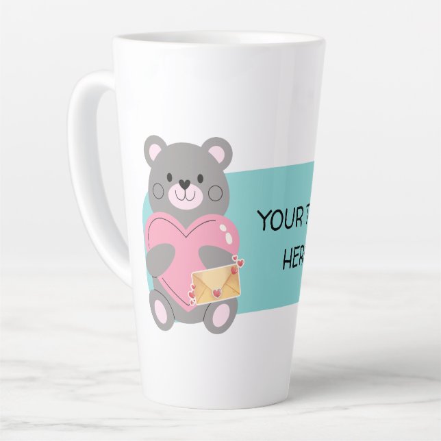 TAZA DE CAFÉ LATTE PERSONALIZABLE DEL OSO (Ángulo izquierdo)